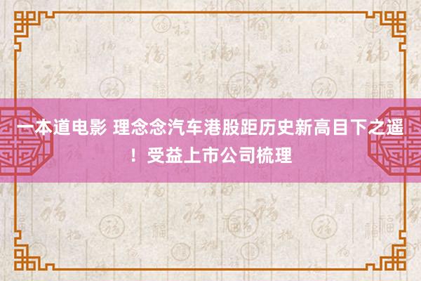 一本道电影 理念念汽车港股距历史新高目下之遥！受益上市公司梳理