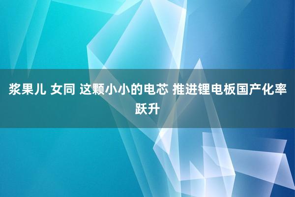 浆果儿 女同 这颗小小的电芯 推进锂电板国产化率跃升