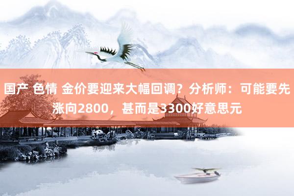 国产 色情 金价要迎来大幅回调？分析师：可能要先涨向2800，甚而是3300好意思元