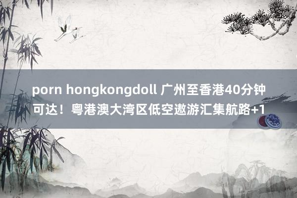 porn hongkongdoll 广州至香港40分钟可达！粤港澳大湾区低空遨游汇集航路+1