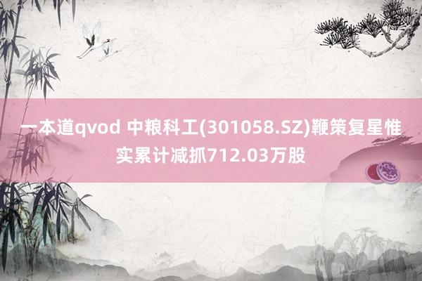 一本道qvod 中粮科工(301058.SZ)鞭策复星惟实累计减抓712.03万股