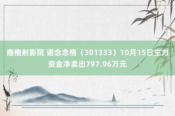 撸撸射影院 诺念念格（301333）10月15日主力资金净卖出797.96万元