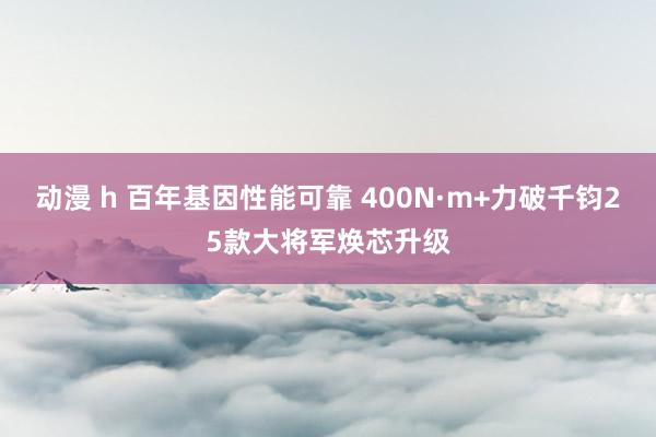 动漫 h 百年基因性能可靠 400N·m+力破千钧25款大将军焕芯升级