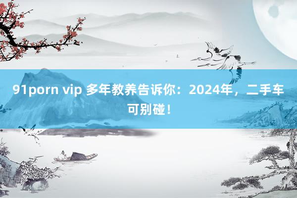 91porn vip 多年教养告诉你：2024年，二手车可别碰！