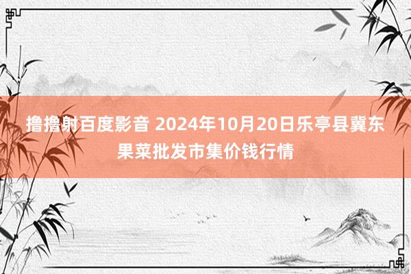 撸撸射百度影音 2024年10月20日乐亭县冀东果菜批发市集价钱行情