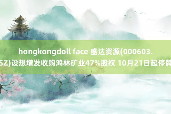 hongkongdoll face 盛达资源(000603.SZ)设想增发收购鸿林矿业47%股权 10月21日起停牌