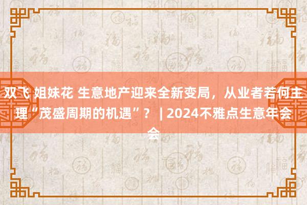 双飞 姐妹花 生意地产迎来全新变局，从业者若何主理“茂盛周期的机遇”？ | 2024不雅点生意年会