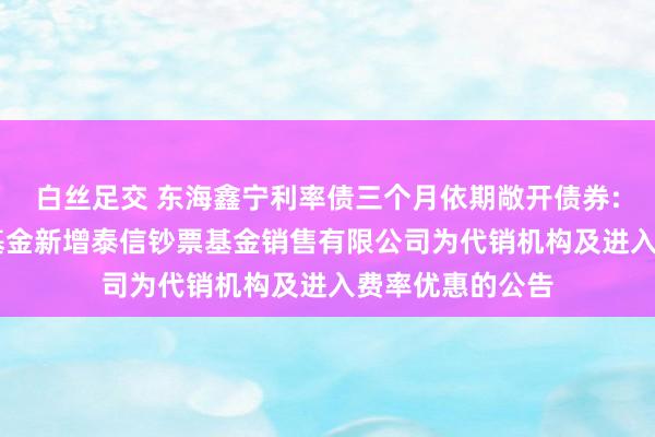 白丝足交 东海鑫宁利率债三个月依期敞开债券: 对于旗下部分基金新增泰信钞票基金销售有限公司为代销机构及进入费率优惠的公告