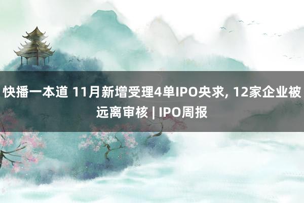 快播一本道 11月新增受理4单IPO央求， 12家企业被远离审核 | IPO周报