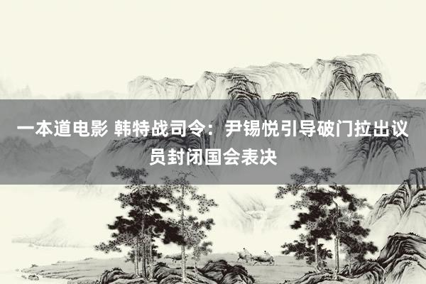 一本道电影 韩特战司令：尹锡悦引导破门拉出议员封闭国会表决