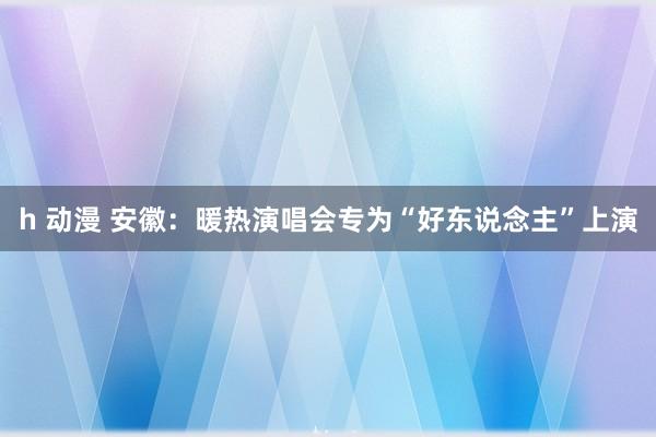 h 动漫 安徽：暖热演唱会专为“好东说念主”上演