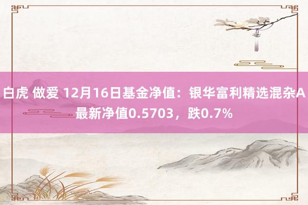 白虎 做爱 12月16日基金净值：银华富利精选混杂A最新净值0.5703，跌0.7%