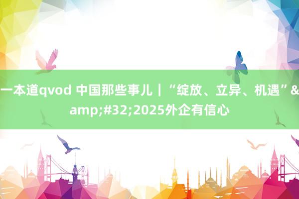 一本道qvod 中国那些事儿｜“绽放、立异、机遇”&#32;2025外企有信心