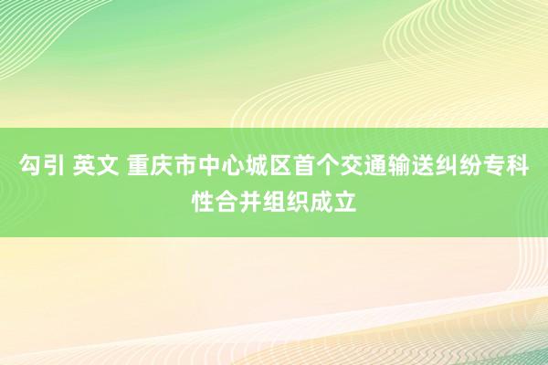 勾引 英文 重庆市中心城区首个交通输送纠纷专科性合并组织成立