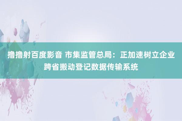 撸撸射百度影音 市集监管总局：正加速树立企业跨省搬动登记数据传输系统