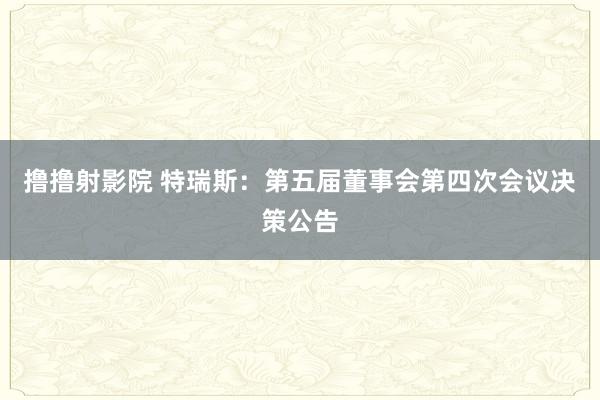 撸撸射影院 特瑞斯：第五届董事会第四次会议决策公告