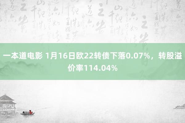 一本道电影 1月16日欧22转债下落0.07%，转股溢价率114.04%