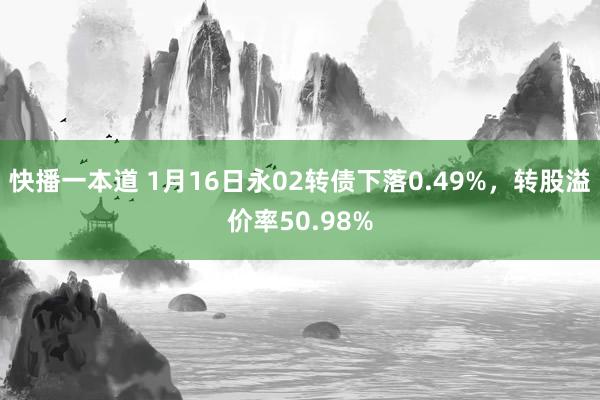 快播一本道 1月16日永02转债下落0.49%，转股溢价率50.98%